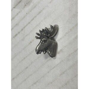 SINGLE Danforth Pewter Metal MOOSE HEAD Realistic Button Southwestern Animal